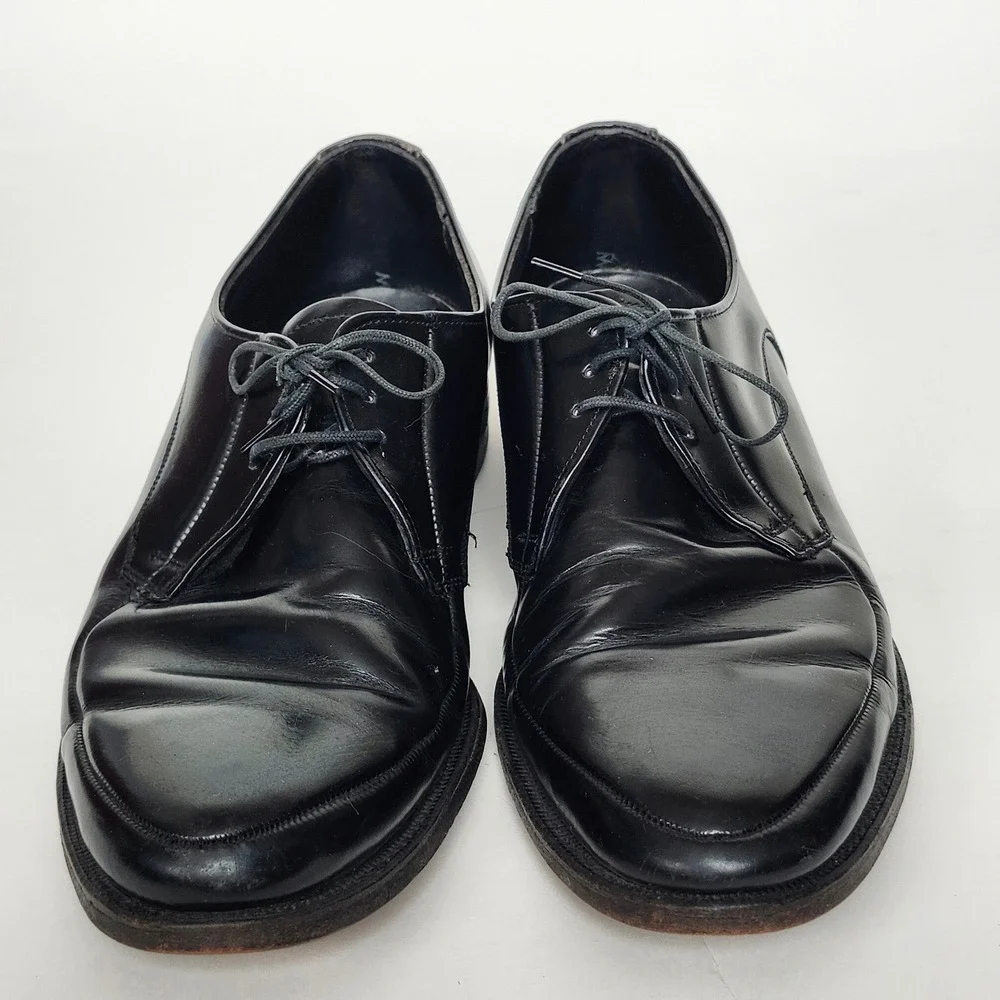 Vintage Black Leather Split Toe Derby Oxfords Norwegian Stitched Sole 11.5 C